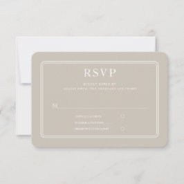 Tarjeta De Confirmación De Asistencia Elegante boda formal taupe