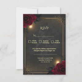 Tarjeta De Confirmación De Asistencia Elegante Boda Glam Gótico de Lujo