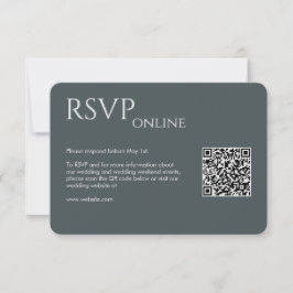 Tarjeta De Confirmación De Asistencia Elegante Boda gris del espacio moderno
