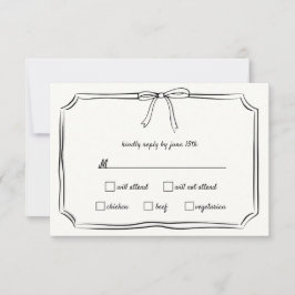 Tarjeta De Confirmación De Asistencia Elegante Boda inmaduro de ceño a mano