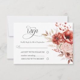 Tarjeta De Confirmación De Asistencia Elegante Boda Jardín