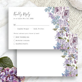 Tarjeta De Confirmación De Asistencia Elegante Boda Lilac