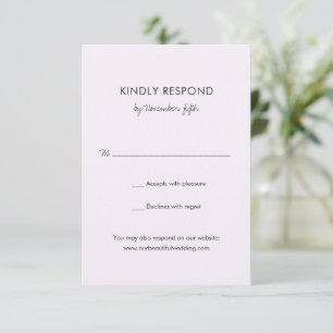 Tarjeta De Confirmación De Asistencia Elegante Boda Lilac Moderno