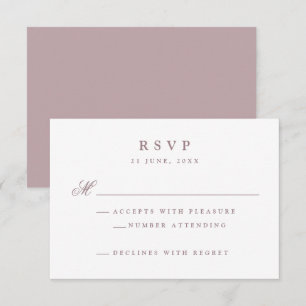 Tarjeta De Confirmación De Asistencia Elegante Boda Mauve