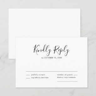 Tarjeta De Confirmación De Asistencia Elegante Boda Minimalista moderno