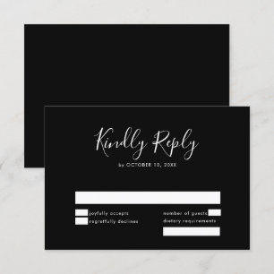 Tarjeta De Confirmación De Asistencia Elegante Boda Minimalista moderno
