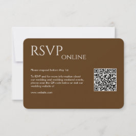 Tarjeta De Confirmación De Asistencia Elegante Boda Moderna de Nogal Marrón
