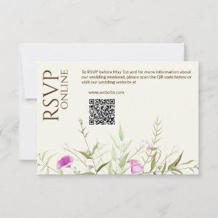Tarjeta De Confirmación De Asistencia Elegante Boda moderno de flores silvestres fuera d