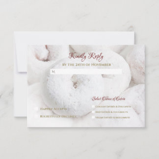 Tarjeta De Confirmación De Asistencia Elegante Boda moderno Eéreo White Doughnut