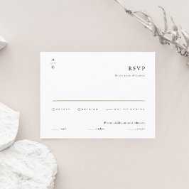 Tarjeta De Confirmación De Asistencia Elegante Boda moderno negro y blanco