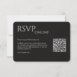 Tarjeta De Confirmación De Asistencia Elegante Boda negro de humo moderno