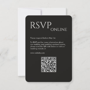 Tarjeta De Confirmación De Asistencia Elegante Boda negro de humo moderno