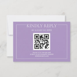 Tarjeta De Confirmación De Asistencia Elegante Boda Púrpura Pastel Moderno