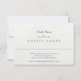 Tarjeta De Confirmación De Asistencia Elegante Boda Románticamente Clásica con QR