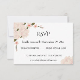 Tarjeta De Confirmación De Asistencia Elegante Boda romántico de flores rosadas