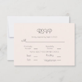 Tarjeta De Confirmación De Asistencia Elegante Boda rosa pastel simple