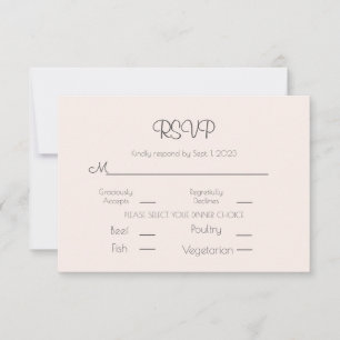 Tarjeta De Confirmación De Asistencia Elegante Boda rosa pastel simple