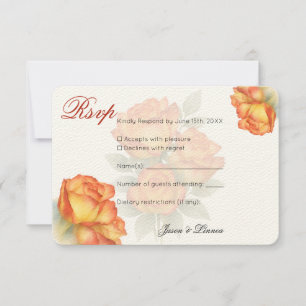 Tarjeta De Confirmación De Asistencia Elegante Boda Rosas de acuarela Pastel Petals
