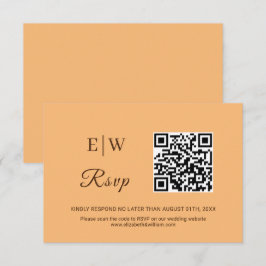 Tarjeta De Confirmación De Asistencia Elegante Boda simple de monograma de engrase