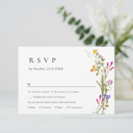 Tarjeta De Confirmación De Asistencia Elegante Boda verde floral del Jardín francés vint