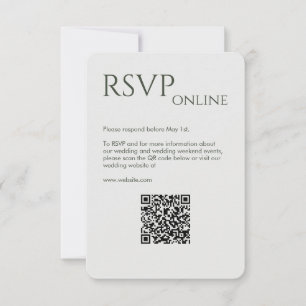 Tarjeta De Confirmación De Asistencia Elegante Boda Verde Moss Moderno