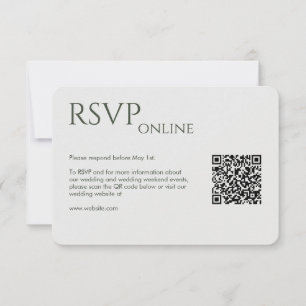 Tarjeta De Confirmación De Asistencia Elegante Boda Verde Moss Moderno