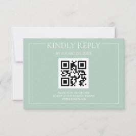 Tarjeta De Confirmación De Asistencia Elegante Boda verde pastel moderno