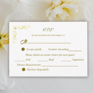 Tarjeta De Confirmación De Asistencia Elegante Boda victoriano
