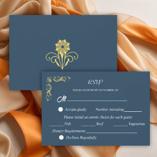 Tarjeta De Confirmación De Asistencia Elegante Boda victoriano