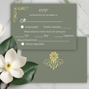 Tarjeta De Confirmación De Asistencia Elegante Boda victoriano