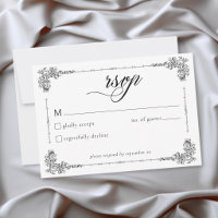 Elegante Boda Vintage Barroco Blanco y Negro