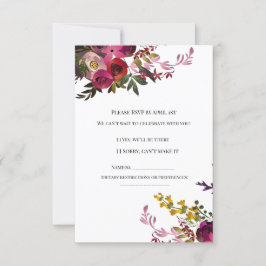 Tarjeta De Confirmación De Asistencia Elegante Bouquet floral
