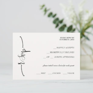 Tarjeta De Confirmación De Asistencia Elegante caligrafía beige