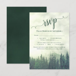 Tarjeta De Confirmación De Asistencia Elegante caligrafía Boda de Green Mountain Pines