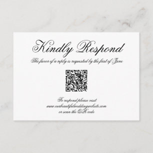 Tarjeta De Confirmación De Asistencia Elegante caligrafía Boda formal de código QR