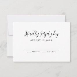 Tarjeta De Confirmación De Asistencia Elegante caligrafía Boda moderno