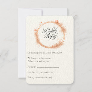 Tarjeta De Confirmación De Asistencia Elegante caligrafía de guion de Boda de arcilla de