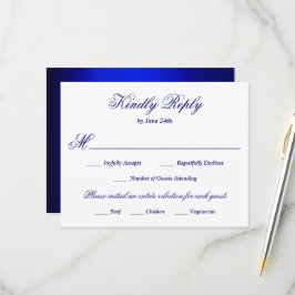 Tarjeta De Confirmación De Asistencia Elegante caligrafía Elección de Comida Azul