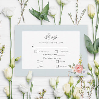 Tarjeta De Confirmación De Asistencia Elegante caligrafía floral del Pastel Boho