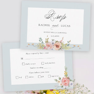 Tarjeta De Confirmación De Asistencia Elegante caligrafía floral del Pastel Boho