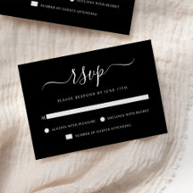 Elegante caligrafía moderna Boda blanco y negro