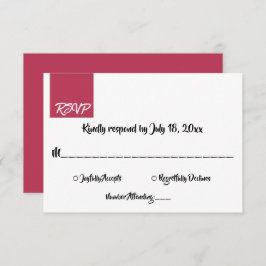 Tarjeta De Confirmación De Asistencia Elegante caligrafía moderna Magenta Boda elegante