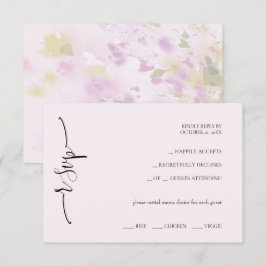 Tarjeta De Confirmación De Asistencia Elegante caligrafía rosa suave exótica
