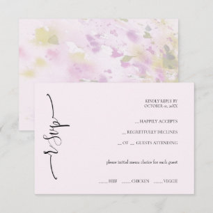 Tarjeta De Confirmación De Asistencia Elegante caligrafía rosa suave exótica