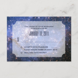 Tarjeta De Confirmación De Asistencia Elegante cielo nocturno / Boda temática espacial R