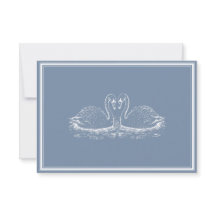 Elegante Clásico Monograma de Bodas en Azul Polvor