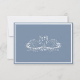 Tarjeta De Confirmación De Asistencia Elegante Clásico Monograma de Bodas en Azul Polvor