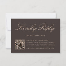 Elegante código QR marrón para boda