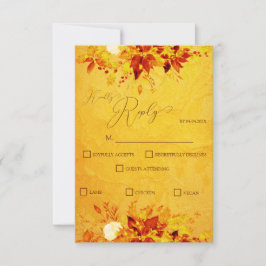 Tarjeta De Confirmación De Asistencia Elegante color de agua rojo y Boda de noinsettia d