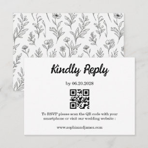 Tarjeta De Confirmación De Asistencia Elegante Combinación de Letra Minimalista Tradicio